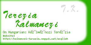 terezia kalmanczi business card